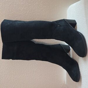 Hush Puppies Saun Olivya Suede Knee High Tall Boots Womens Size 11W